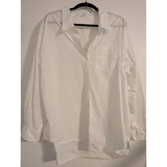 Wilfred Free Aritzia 100% Cotton Essential Oversized Oxford Shirt Button Down M - Picture 2 of 7